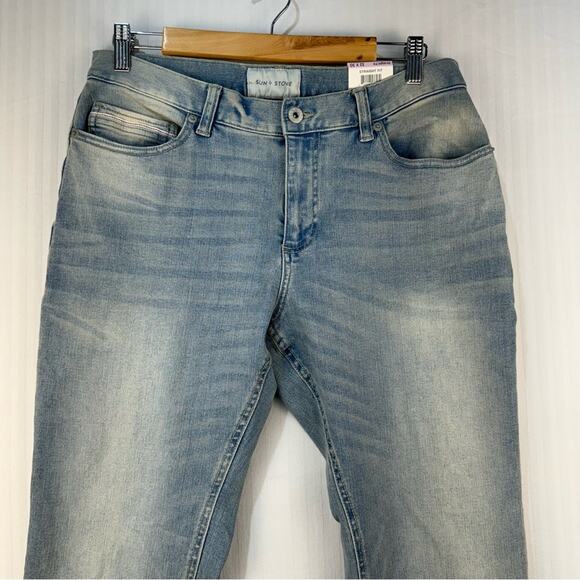 Sun + Stone NWT Men’s 32 X 30 Stretch Straight Leg Denim Jeans Stone Wash Street - Picture 5 of 9